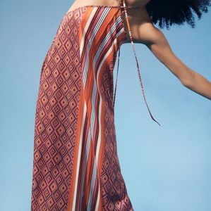 Zara Printed Midi Dress- Satin feel